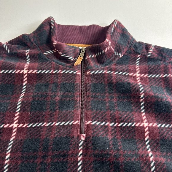 Frye and Co Fleece Sweater Jacket Plaid 1/4 Zip Pullover Mens Size 2XL - Picture 3 of 9